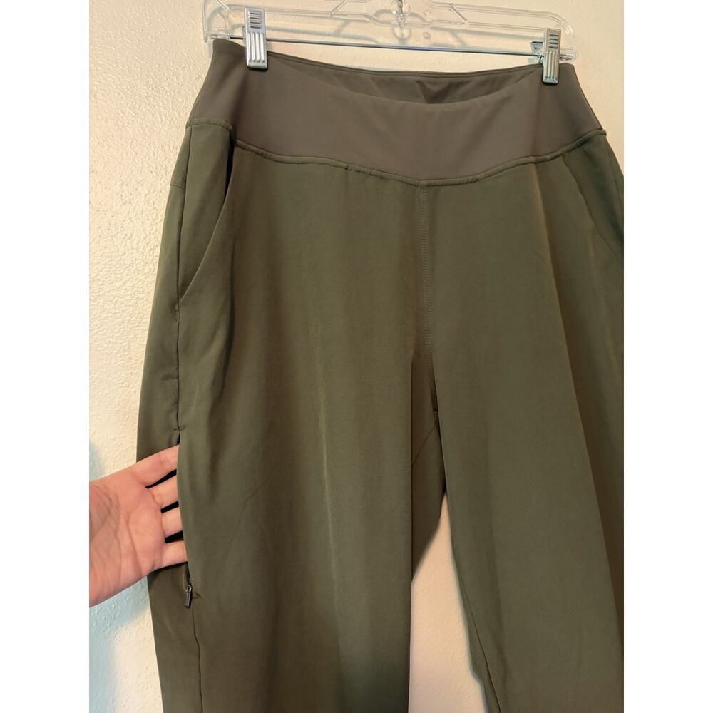 Patagonia Happy Hike Studio Pants Jogger Tapered DWR Zip Pockets Green Medium - Picture 3 of 13